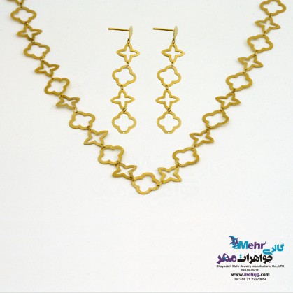 Half a set of gold - necklace and earrings - Van Cliff design-SS0407